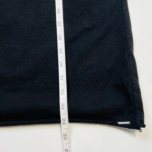 Diesel Black T Shirt Womens Size Medium Distressed Ripped Slashed Rocker Top - Picture 6 of 11